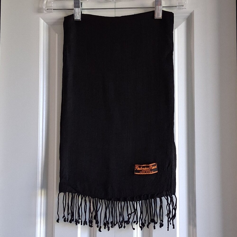 Black Pashmina Shawl (Kashmir) Made in India